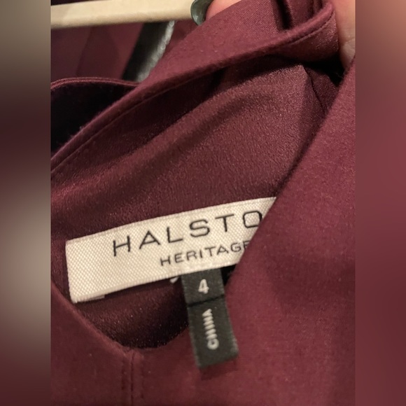 Halston Heritage burgundy sleeveless vneck dress size 4 - Picture 3 of 3